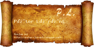 Péter Lóránt névjegykártya