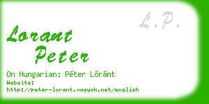lorant peter business card